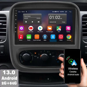 Für Opel Vivaro B Renault Trafic DAB+ CarPlay Autoradio Android14 GPS Navi 2+64G - Bild 1 von 23