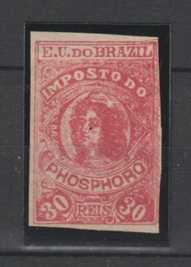 Brazil Revenue Stamp Fiscal Cinderellas Taxation on Matches Phosphoro red 30 - Picture 1 of 1