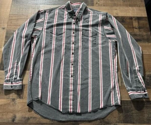 VTG Wrangler Brushpopper Grey Striped Western Rodeo Large Made In USA - Picture 1 of 5