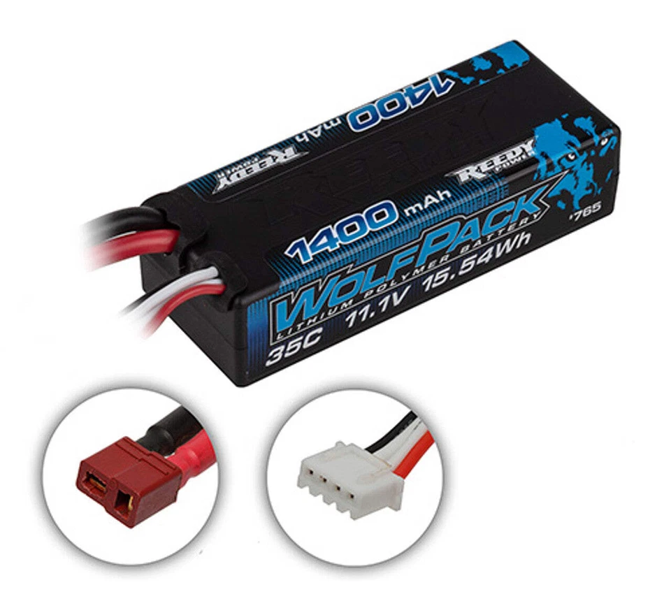 Team Associated 765 WolfPack LiPo Mini 1400mAh 35C 3S 11.1V with T-Plug (Deans) - Image 1 of 1