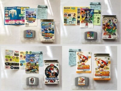 4 Set Nintendo 64 N64 Video Game Japan Mario kart 64 Wave race Pokémon Stadium 2 - Image 1 of 4
