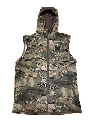Under Armour Men's Rut Fleece Vest Hoodie Forest Camo 1356288-988 Size Small - Image 1 of 3