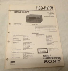 Original - Service Manual - SONY HCD-H1700 - Picture 1 of 1