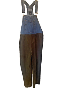 Womens Overalls Blue Denim Bib (GAP) Gray Corduroy Pants Large Homemade READ