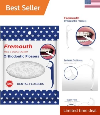 Ортодонтические нити для брекетов Super Floss упаковка из 100 штук с рычагом управления - Изображение 1 из 4