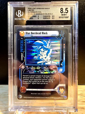 DBZ CCG DRAGON BALL Z GT BLUE OVERHEAD BLOCK #14 LIMITED FOIL BGS 8.5 NM-MT+ - Image 1 of 2