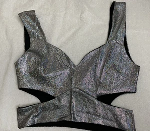 Ivie + Jade Sparkly Halter Top, NEW, Silver - Picture 1 of 5