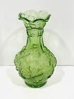 Vintage Imperial Carnival Glass Loganberry Meadow Green Vase 10in