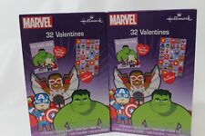 Marvel Avengers 32 Valentines Cards + Stickers + Teacher Card Hallmark lot of 2