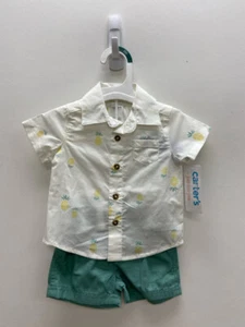 Carter's SIZE 3M White Yellow/Green Pineapple(s) Boy's 2pc - Picture 1 of 2