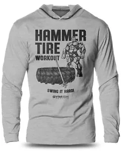 050. Hammer Tire Lightweight Long Sleeve Hooded T-Shirt for Men - Picture 1 of 12