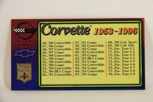 Corvette Heritage Collection 1996 Trading Card #90 Checklist 2 Of 2 L008908 - Picture 1 of 2