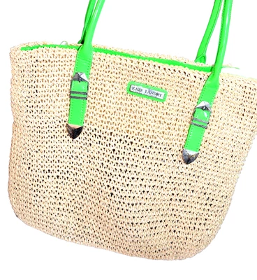 Kate Landry Bolso de Mano Monedero Paja de Papel Verde Lima Foto 1 de 4