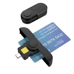 Foldable DOD Type C Common Access CAC Smart SIM Card/IC Bank Chip Card Reader e - Photo 1/13