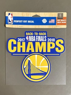 Golden State Warriors 2017 2018 Champions NBA 8x8 Die Cut Decal Wincraft NEW!!! - Image 1 of 2