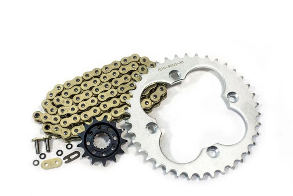 Honda TRX450R TRX 450R 2006-2009 cadena junta tórica dorada y piñones plateados 13/38 Foto 1 de 4