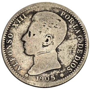 ESPAÑA. ALFONSO XIII. PESETA. 1905. SMV. - Picture 1 of 2