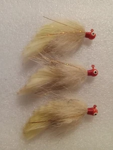Smoo's Custom Jigs (3) 1/8 Oz. Rabbit/Badger Zonker Hair Jigs *1168 - Picture 1 of 1