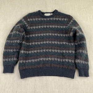 Orvis Wool Blend Sweater Mens Medium M Striped Geometric Retro (READ) Vintage - Picture 1 of 15