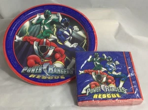 Power Rangers Light Speed Rescue 2000 8- Party Plates 8 3/4” 16- Napkins 9 7/8” - Picture 1 of 6