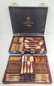 70 T. Besteck wie neu! Koffer 12 Personen Sollingen 18/10 23/24 K Hartvergoldet - Bild 1 von 13