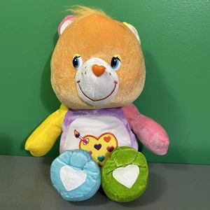 Care Bears WORK OF HEART Bear 15" Plush Seated Stuffed Animal 2006 Nanco Rainbow - Picture 1 of 20