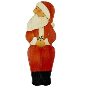 Vintage Weihnachtsmann Holz Regal Sitter primitive Volkskunst Handarbeit Weihnachten 12" - Bild 1 von 11