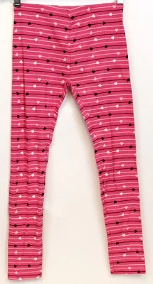 NUEVO SIN ETIQUETAS 2007 Gymboree Tres Chic Rayas Corazón Leggings Talla 9 Pantalones Rosa Caliente Foto 1 de 4