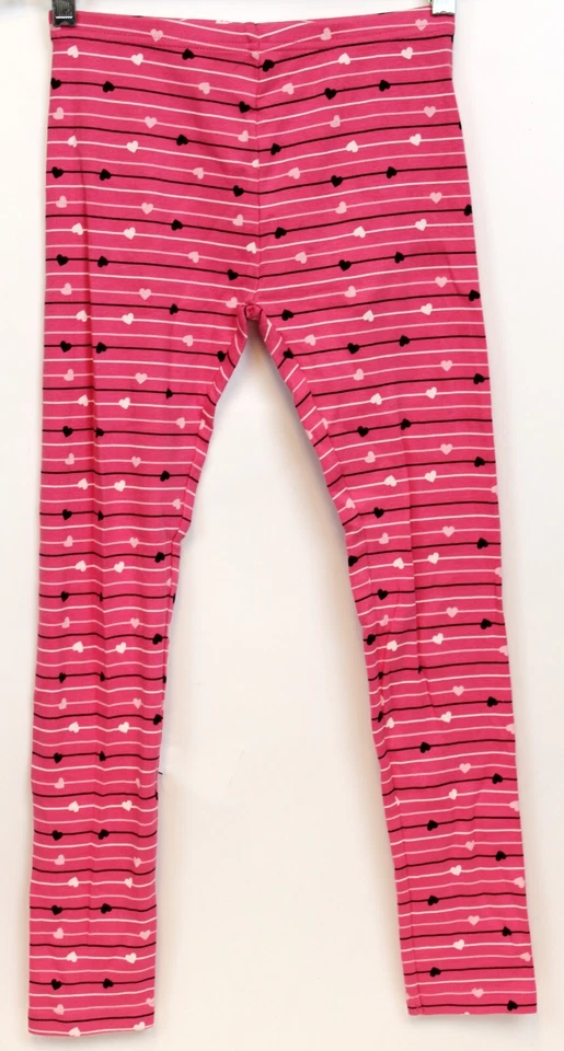 NWOT 2007 Gymboree Tres Chic Striped Heart Leggings sz 9 Pants Hot Pink - Image 1 of 4