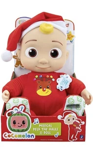 CoComelon JJ Doll Musical Deck The Halls JJ Roto Doll & Santa Hat Christmas - Picture 1 of 1