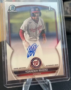2023 Bowman Chrome Yoander Rivero 1st Auto Washington Nationals CPA-YR - Picture 1 of 2