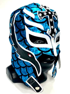 Máscara de Lucha Libre King Mysterio Grado Semi Profesional Color Azul - Imagen 1 de 7