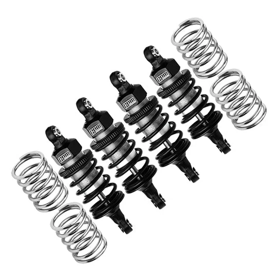 GPM Aluminum 6061 Alloy Front (58mm) +Rear (60mm) Shocks Silver : 4-TEC 2.0/3.0 - Image 1 of 1