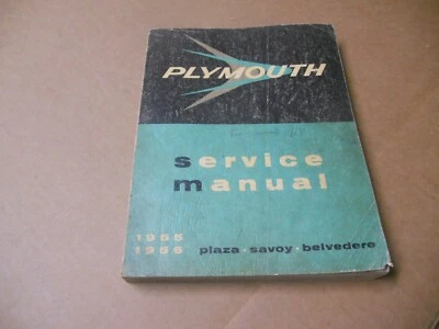 Manual de servicio de tienda original Mopar 1955-1956 Plymouth Plaza Savoy Belvedere Foto 1 de 4