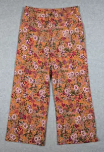 Adyson Parker Women Pants Size 10 All Over Garden Floral Wide Crop High Rise - Picture 1 of 11