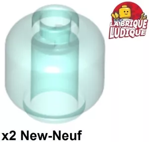 Lego 2x Head Minifig Blocked Open Stud Light Blue Trans Light Blue 3626 - Picture 1 of 1