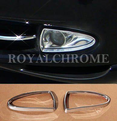 2X CHROME Fog Light Trims for Jaguar XJ X350 03-07 S-Type Pre-LCI 98-02 — 第 1/4 张图片