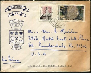 Chile Frutillar Correo Aéreo Cubierta Envío a Fort Lauderdale EE. UU. 1981 América Latina - Imagen 1 de 2