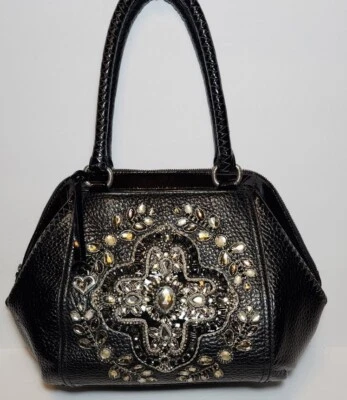 BOLSO DE MANO BRIGHTON MASTERPIECE COLL ANJU CZARINA CUERO GRANULADO APLIQUES CON JOYAS  Foto 1 de 4