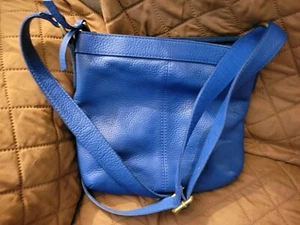 Ventage Fossel leather purse used Small Blue - Picture 1 of 3