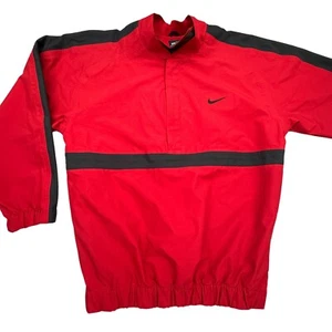 VTG Nike Tiger Woods Ying Yang M Red Pullover Windbreaker Golf Jacket 1/2 Zip - Picture 1 of 9