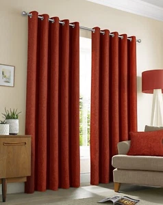 Cortinas de ojales forradas térmicamente de terracota en todos los tamaños funda de cojín para cortina de puerta - Imagen 1 de 6