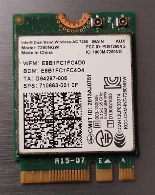 Intel Dual Band Wireless-AC 7260 Model 7260NGW WiFi Wireless Karte - Bild 1 von 2