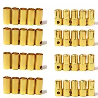 20 pairs 6.5mm gold plated bullet Banana connector plug for RC Lipo battery Quad - Image 1 of 3