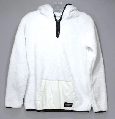 Chaqueta Calvin Klein Performance Niñas Grande 14/16 Blanco Sherpa Con Capucha 1/4 Cremallera Foto 1 de 4