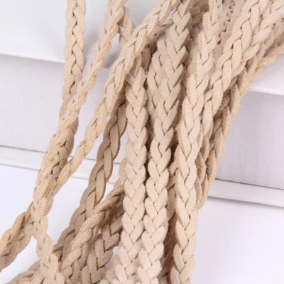 Lote de 10 m/lote cuerda de terciopelo de 6 mm cuerda plana de gamuza sintética cuerda trenzada de tres hilos hágalo usted mismo Foto 1 de 4