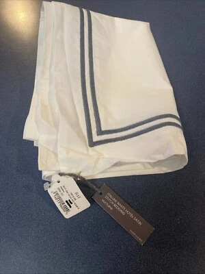 RESTORATION HARDWARE ITALIAN SATIN STITCH HOTEL STD Pillow SHAM Nocturne STRIPES - Image 1 of 4