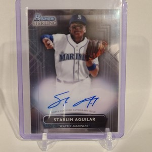 2022 Bowman Sterling Starlin Aguilar Refractor Auto #PA-SA Seattle Mariners