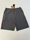 Under Armour Ua Size Youth Xl  Boy Gray Red Shorts Cargo Style Elevate Heat Gear