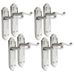 Chrome Plated Internal Door Handles Ashford Style Lever Latch Handles, 4 Pairs. - Picture 1 of 17